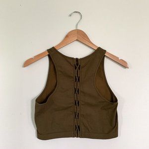 Free People Movement Olive Green Crop Top